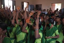 Applauding, Kalankari Center, B. K. Samudram, India(#1515), Sun 24 February 2008